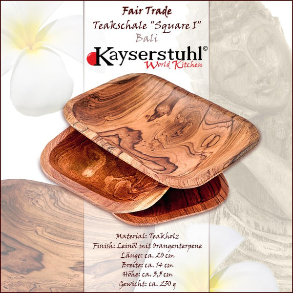 Fair-Trade Holzschale "Teak Square I"