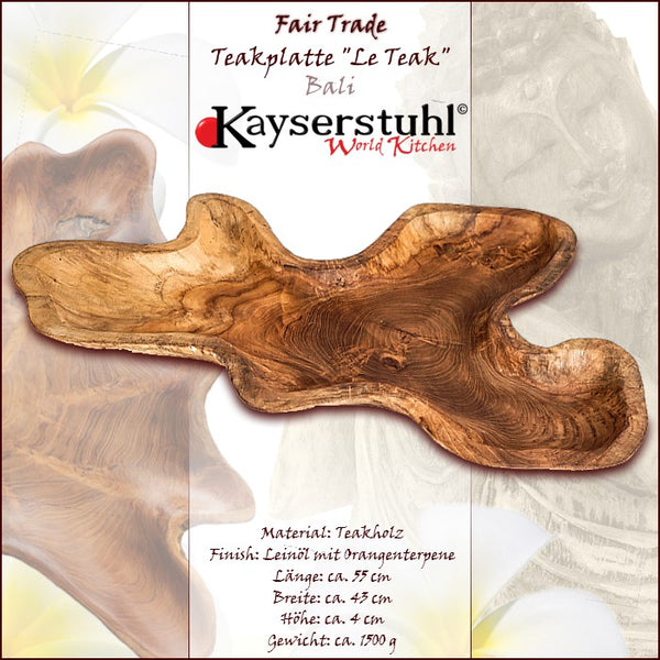 Fair-Trade Holz-Servierplatte "Le Teak"