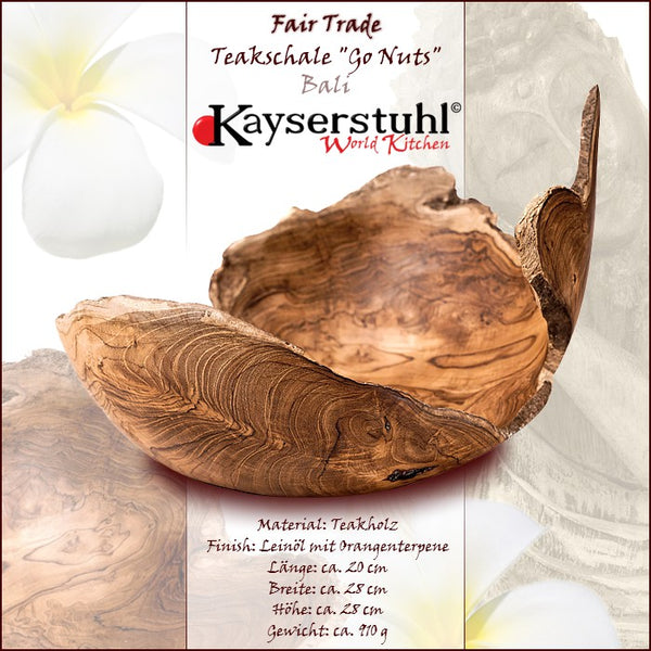 Fair-Trade Holzschale "Teak Go Nuts"