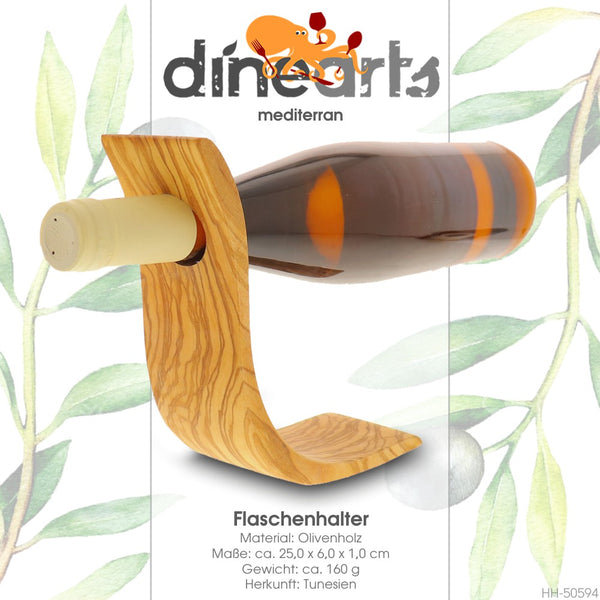 Design-Flaschenhalter aus Olivenholz