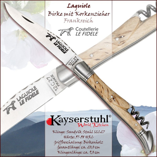 Coutellerie Le Fidele "Birke" mit Korkenzieher